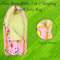 New born baby 2 in 1 sleeping bag and carry bag -Pink Panda-thumb1