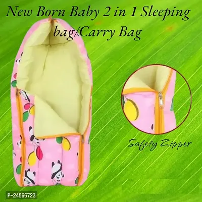 New born baby 2 in 1 sleeping bag and carry bag -Pink Panda-thumb2