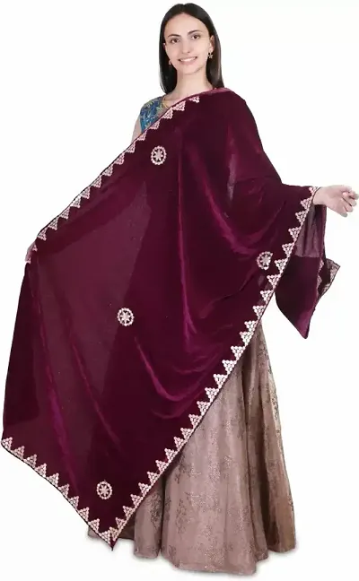 Elite Velvet Embroidered Dupattas For Women