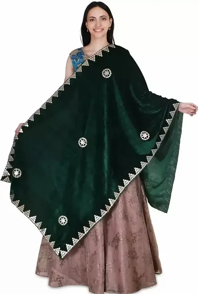 Elite Velvet Embroidered Dupattas For Women