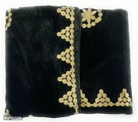 Elite Black Velvet Embroidered Dupattas For Women-thumb0