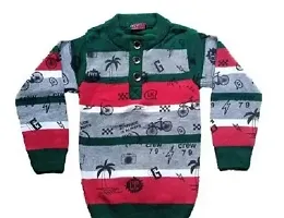 Woolen Winter Wear Kids Boy And Girls Green Red Color Sweater Pack Of 1-thumb1