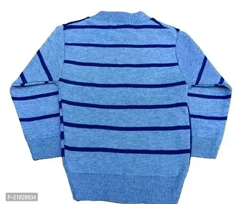 Woolen Winter Wear Top And Bottom Kids Boy And Girls Blue Check Color Sweater Combo Pack Of 1-thumb3