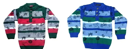 Winter Wear Woolen Kids Boys And Girls Sweater Combo Pack Of 2-thumb1