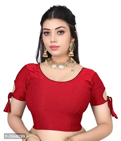 Reliable Red Lycra Stitched Blouses For Women-thumb0