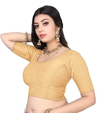 Reliable Golden Cotton Stitched Blouses For Women-thumb1