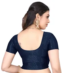 Reliable Navy Blue Cotton Stitched Blouses For Women-thumb2