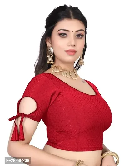 Reliable Red Lycra Stitched Blouses For Women-thumb3