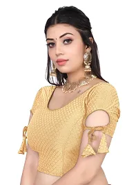 Reliable Golden Lycra Stitched Blouses For Women-thumb3