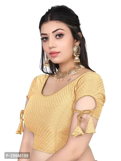 Reliable Golden Lycra Stitched Blouses For Women-thumb4