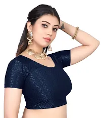 Reliable Navy Blue Cotton Stitched Blouses For Women-thumb4