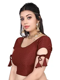 Reliable Maroon Lycra Stitched Blouses For Women-thumb4