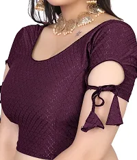 Reliable Purple Lycra Stitched Blouses For Women-thumb1