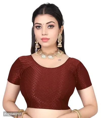 Reliable Maroon Cotton Stitched Blouses For Women-thumb0