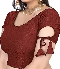 Reliable Maroon Lycra Stitched Blouses For Women-thumb1