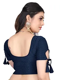 Reliable Navy Blue Lycra Stitched Blouses For Women-thumb2