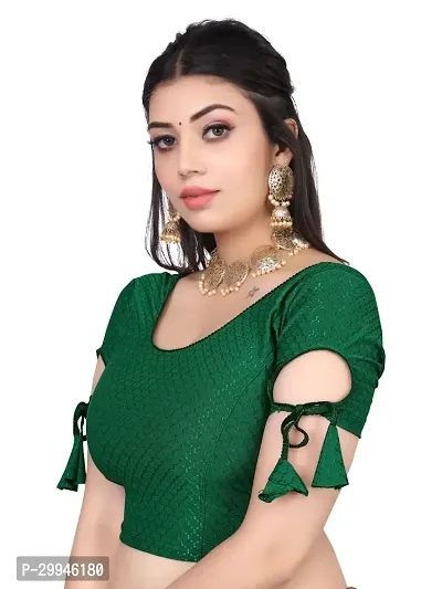 Reliable Green Lycra Stitched Blouses For Women-thumb2