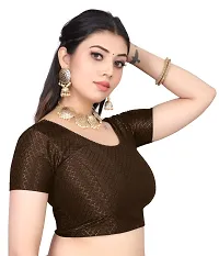 Reliable Coffee Cotton Stitched Blouses For Women-thumb3