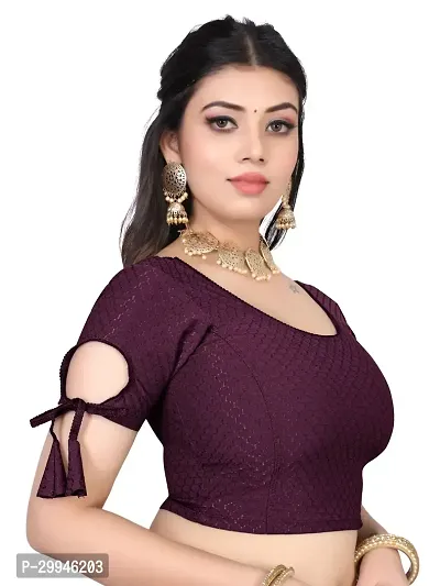 Reliable Purple Lycra Stitched Blouses For Women-thumb4