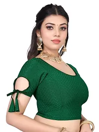 Reliable Green Lycra Stitched Blouses For Women-thumb2