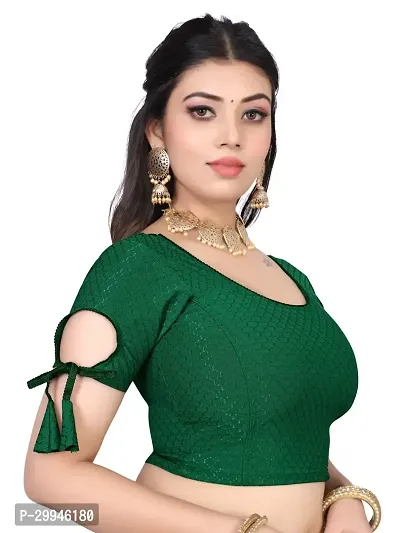 Reliable Green Lycra Stitched Blouses For Women-thumb3