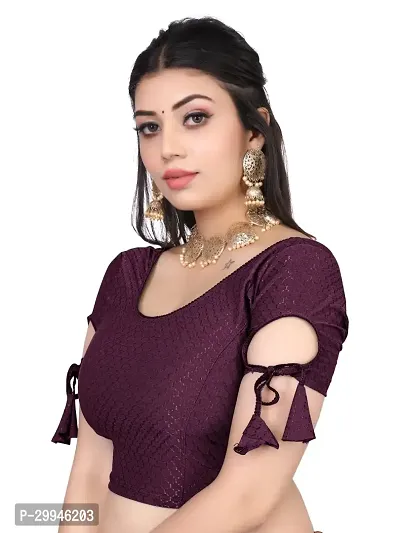 Reliable Purple Lycra Stitched Blouses For Women-thumb3