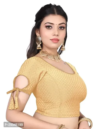 Reliable Golden Lycra Stitched Blouses For Women-thumb3