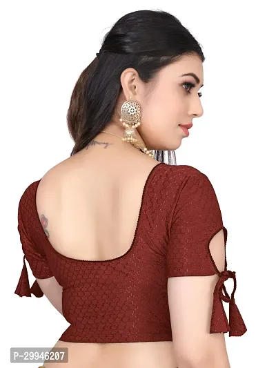 Reliable Maroon Lycra Stitched Blouses For Women-thumb3