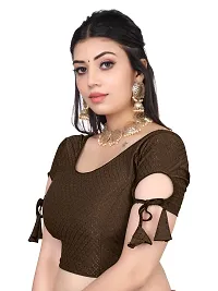 Reliable Coffee Lycra Stitched Blouses For Women-thumb4