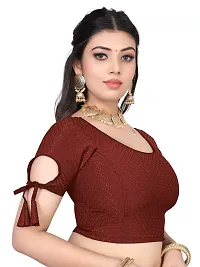 Reliable Maroon Lycra Stitched Blouses For Women-thumb3