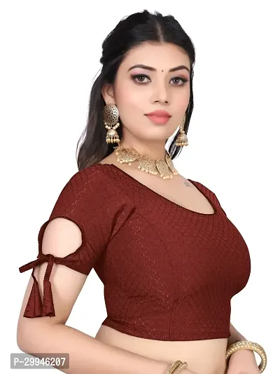 Reliable Maroon Lycra Stitched Blouses For Women-thumb4