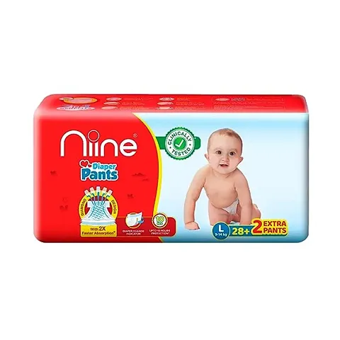 Niine Baby Diaper Pants for Overnight Protection with Rash Control-Large