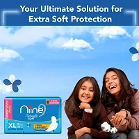 Niine Naturally Soft Ultra Thin XL Sanitary Pads for Women| 40 Pads, Pack of 1| 275mm Long| Cottony Soft Top Cover| Fast Absorption| With Fluid Lock Gel Technology| With Free Biodegradable Disposable-thumb1