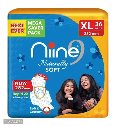 NIINE Naturally Soft XL Sanitary Pads (Pack of 1) 40 Pads Extra Soft and Cottony