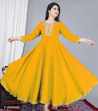 Stylish Yellow Rayon Kurta For Women