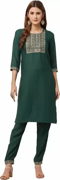 Stylish A-Line Silk Blend Kurta Bottom Set For Women