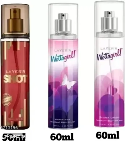 LAYER'R Shot Imperial50ml + Amberkiss60ml+Secret crush60ml (3pics) Deodorant Spray - For Men  Women  (170 ml, Pack of 3)-thumb0