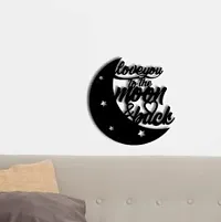 Love You to The Moon and Back Quote Black Engineered Wood Cutout Wall Art-thumb1