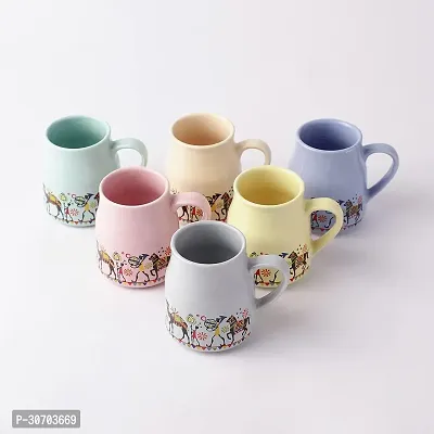 Handcrafted Ceramic Tea Cups 150 ML Set of 6-thumb0