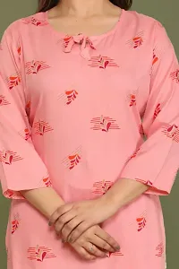 Elegant Pink Rayon Printed Kurta with Pant Set For Women-thumb3