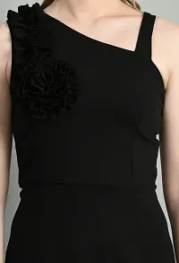 Stylish Black Polyester Solid A-line For Women-thumb3
