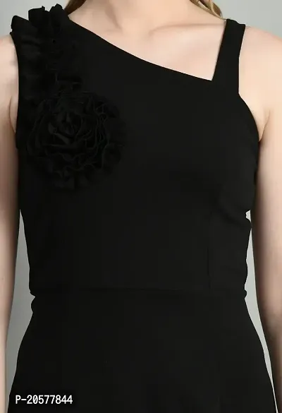 Stylish Black Polyester Solid A-line For Women-thumb4