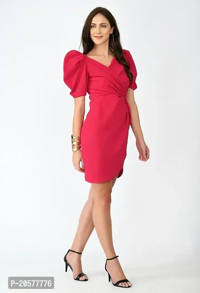 Stylish Pink Polyester Solid Bodycon For Women-thumb0