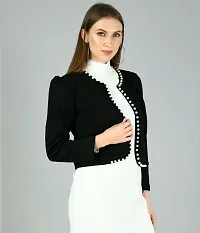 Stylish Black Polyester Shrugs For Women-thumb3