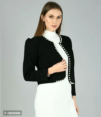 Stylish Black Polyester Shrugs For Women-thumb4