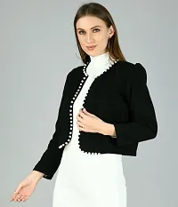 Stylish Black Polyester Shrugs For Women-thumb2