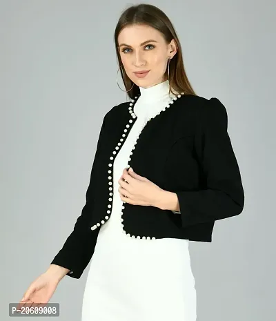 Stylish Black Polyester Shrugs For Women-thumb3