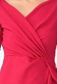Stylish Pink Polyester Solid Bodycon For Women-thumb3