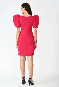 Stylish Pink Polyester Solid Bodycon For Women-thumb1