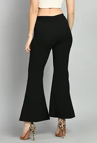 Elegant Black Polyester Solid Trousers For Women-thumb1